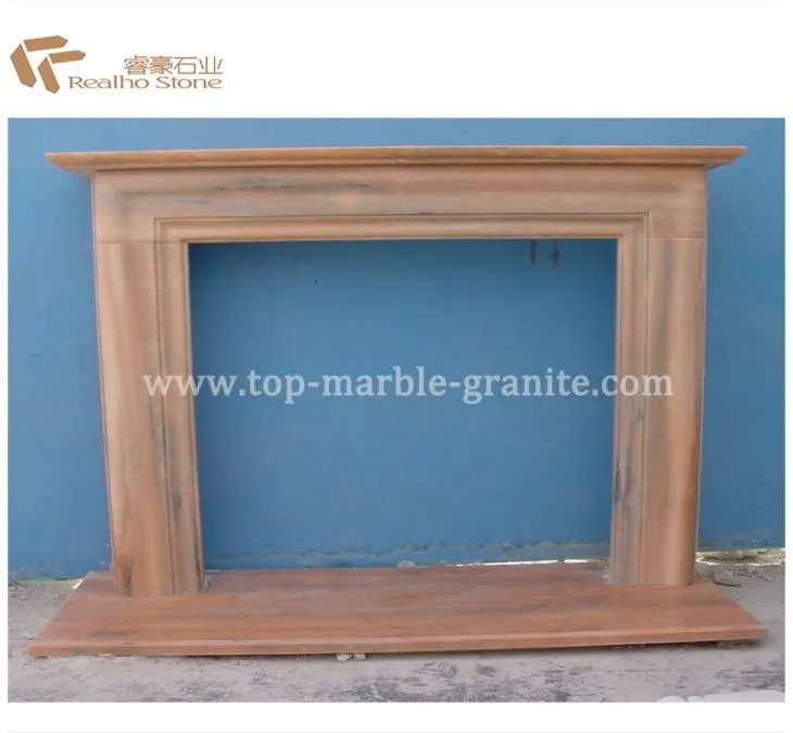 brown fireplace
