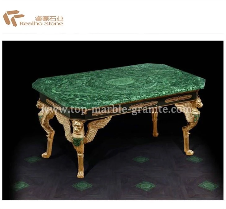 Piano tavoli in pietra di forma quadrata verde Luxyry
