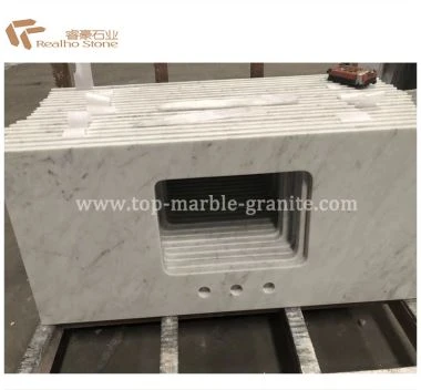 Controsoffitto di marmo bianco di Carrara per il bagno