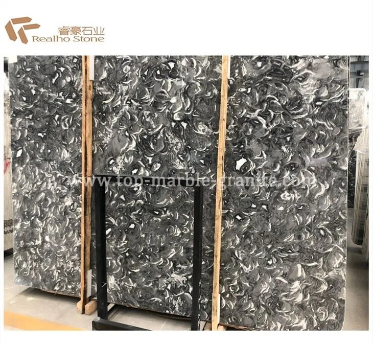 black marble tiles floor