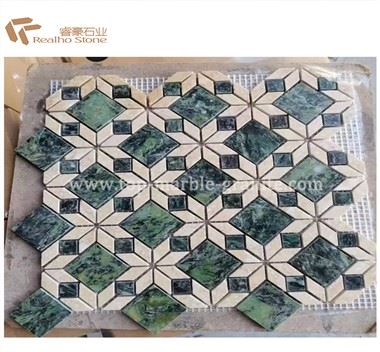 Piastrelle mosaico in marmo verde