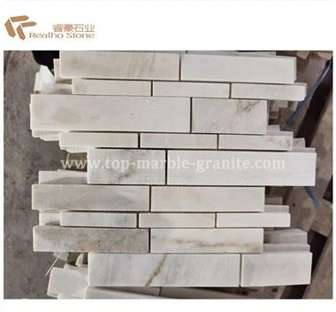 Forma mosaico in marmo bianco neve