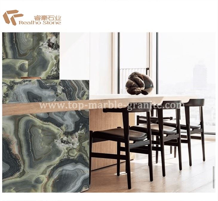 Imperial Green Jade Ancient Green Onyx Slab And Tile Polished For Hotel Project